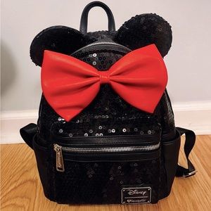 Disney Loungefly Mini Backpack - Black Sequin - NEW
